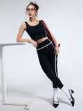 Black Aerial Contrast Leggings | Cava at Broadway