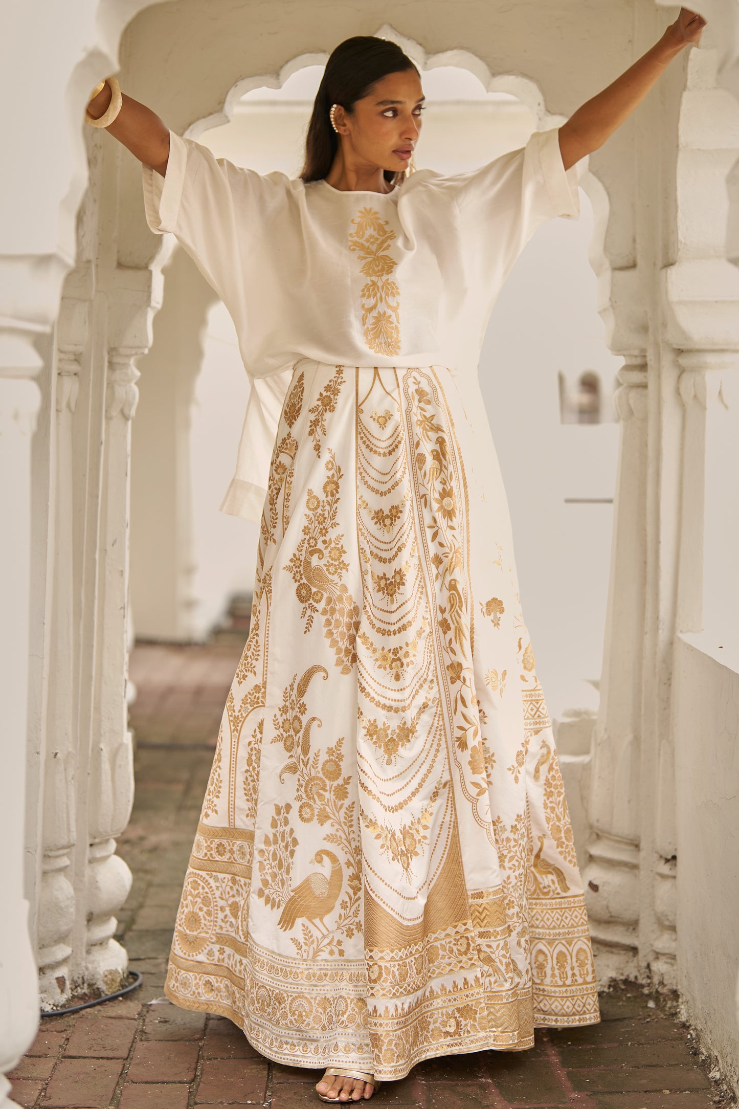 BENARES SILK BROCADE MAXI SKIRT