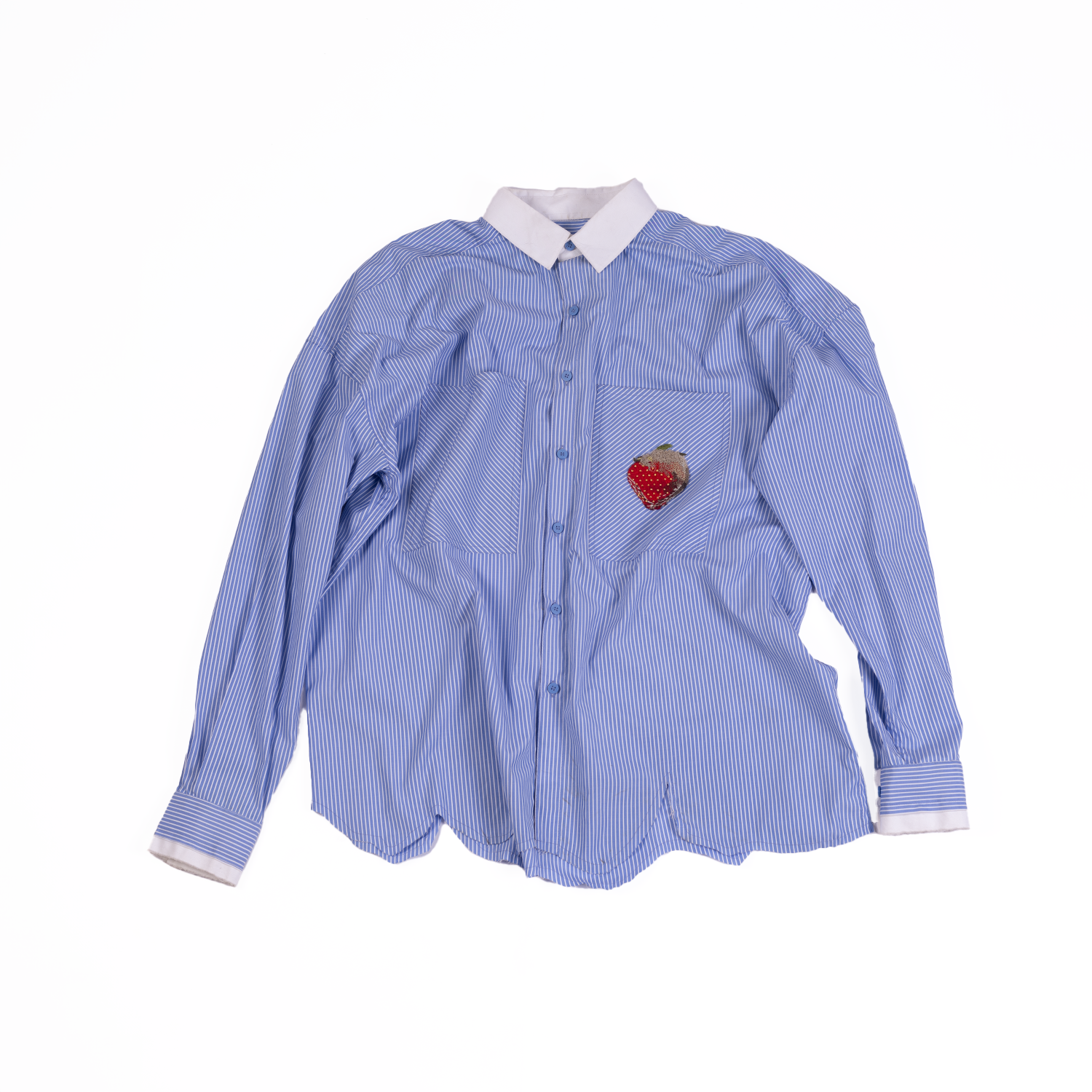 Oversized pinstriped embroidered darwyn shirt | Huemn at Broadway