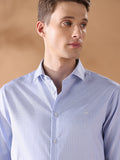 Blue Regular Fit Checked Formal Shirt for Men (CARLA)