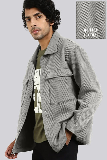 Relaxed Fit Textured Overshirt