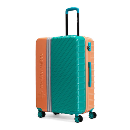 Nasher Miles Vegas Hard-Sided Polycarbonate Check-in Luggage Peach&Sea Blue 28 inch |75 Trolley Bag