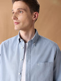 Blue Regular Fit Solid Casual Shirt for Men (SILVO)
