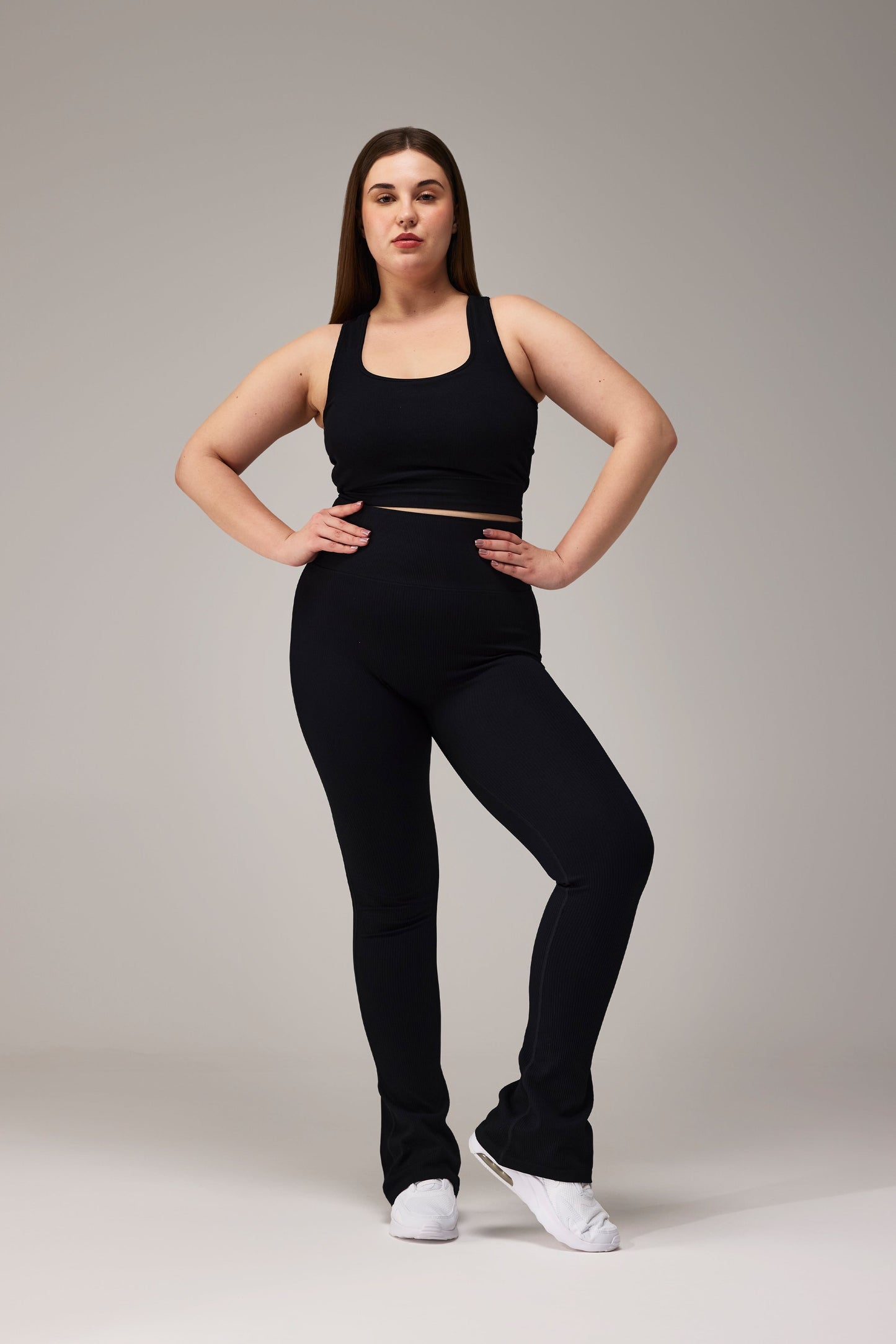 SEAMLESS FLARE PANTS - BLACK | LALAFLOWER at Broadway
