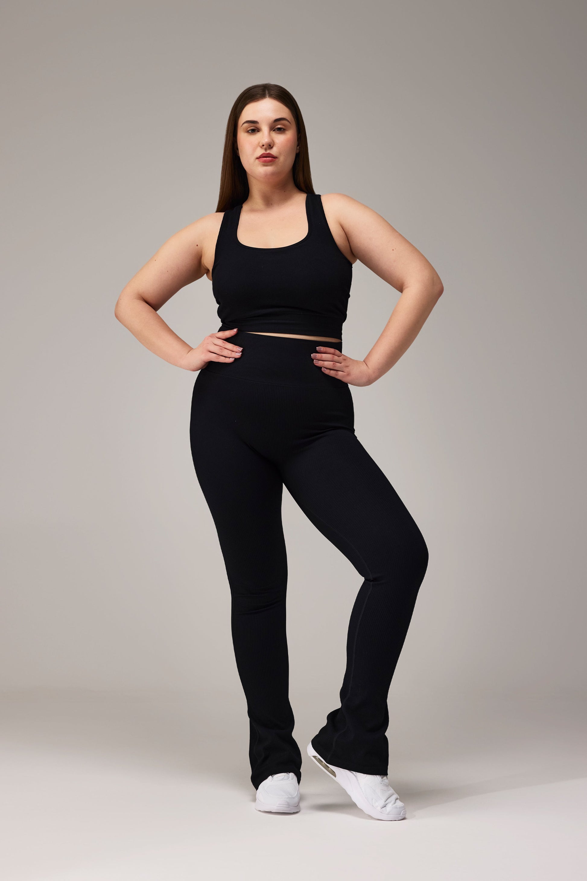 SEAMLESS FLARE PANTS - BLACK | LALAFLOWER at Broadway