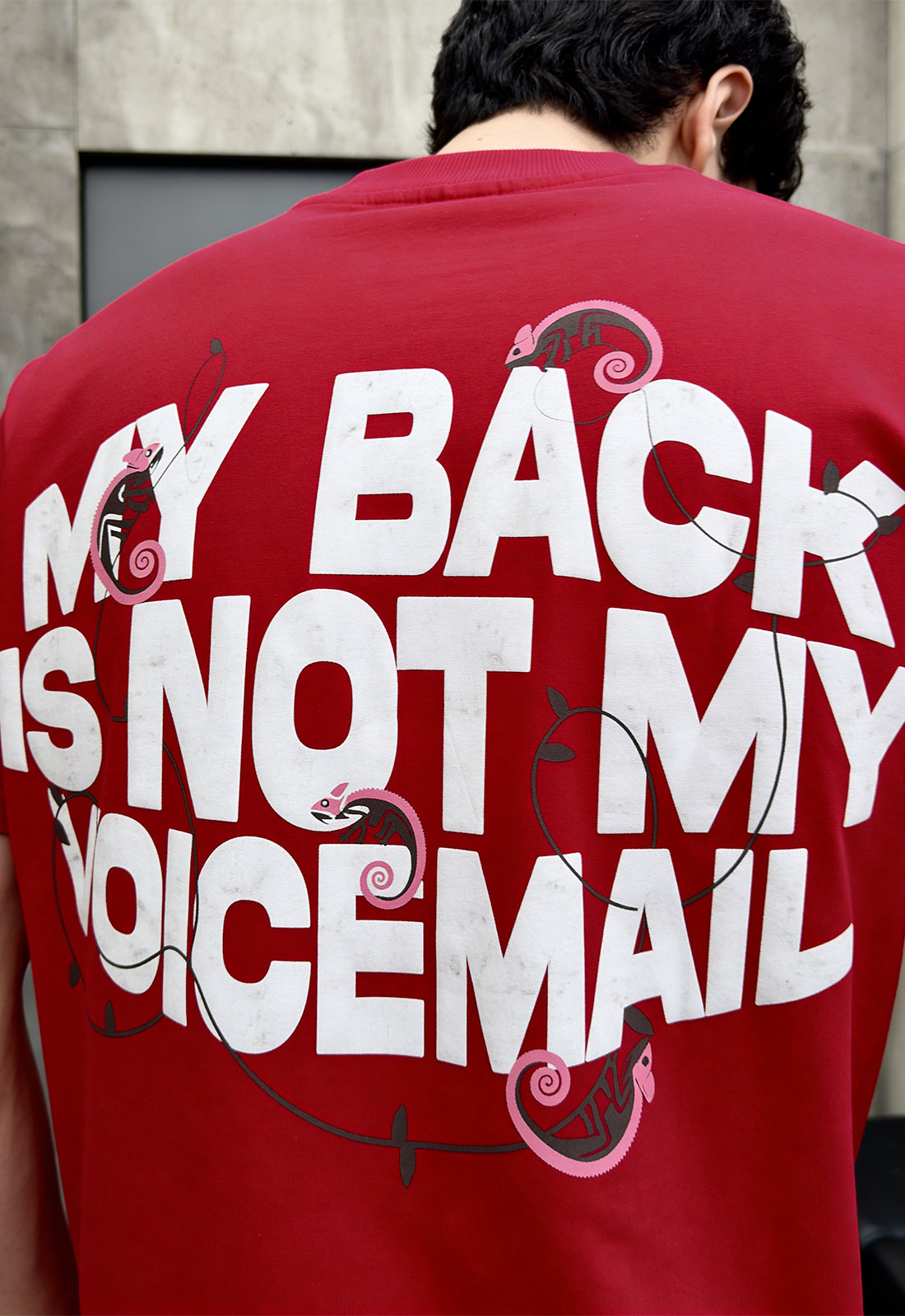 Voice Mail Hot Pink Heavyweight-Oversized T-Shirt