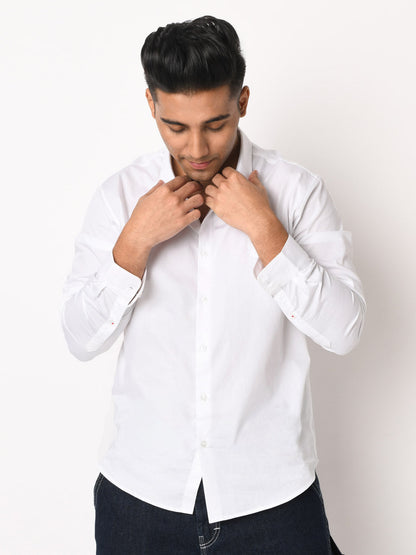 Poppy Embroidered Cotton White Shirt - Grace