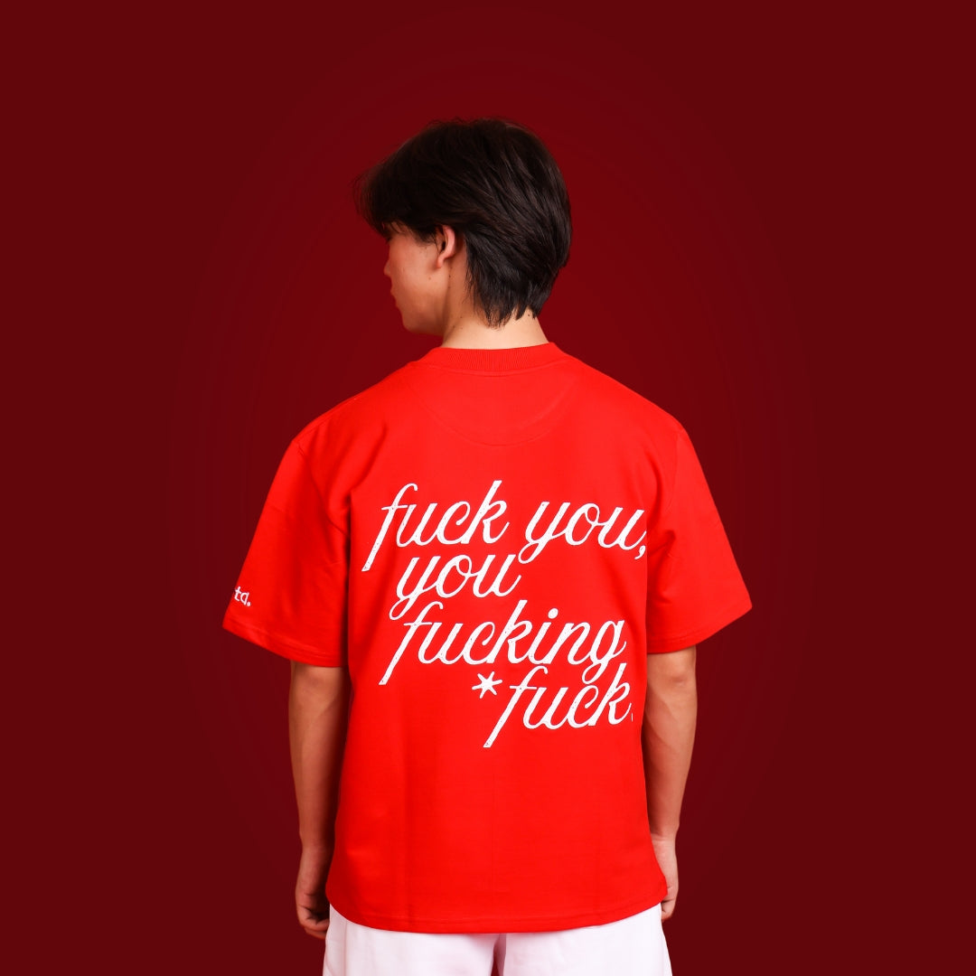 fuck. - korean oversized tshirt Red | sorta at Broadway