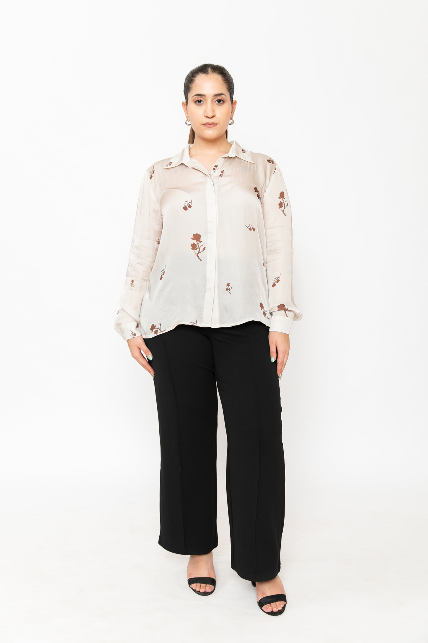 Contemponari-Wilted Petals Shirt-White | Contemponari at Broadway