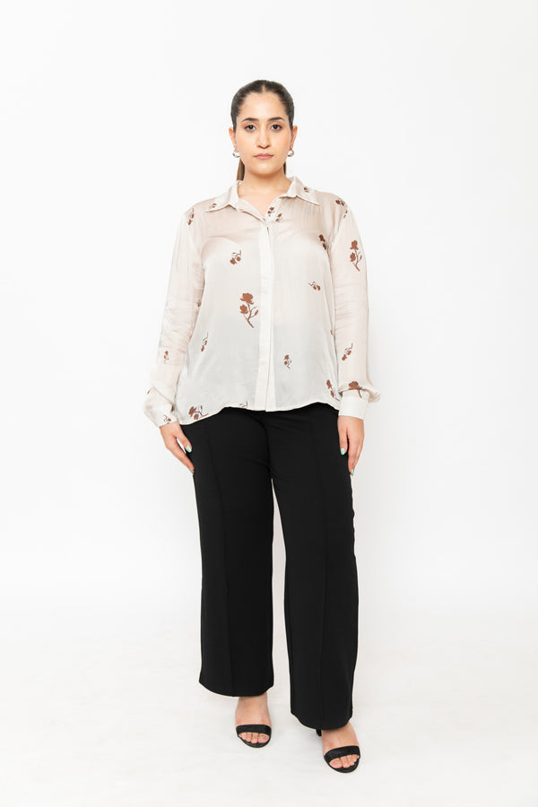 Contemponari-Wilted Petals Shirt-White