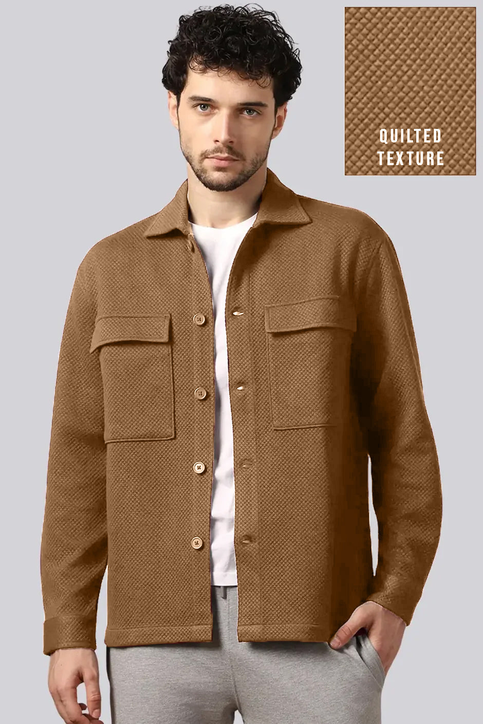 Relaxed Fit Textured Overshirt