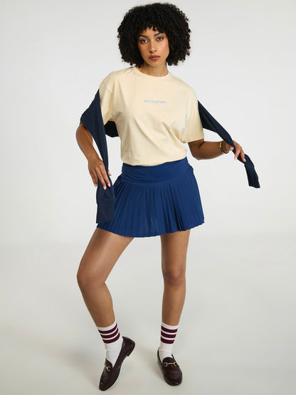 Cream Cava Sport Oversized Printed Tee - Women