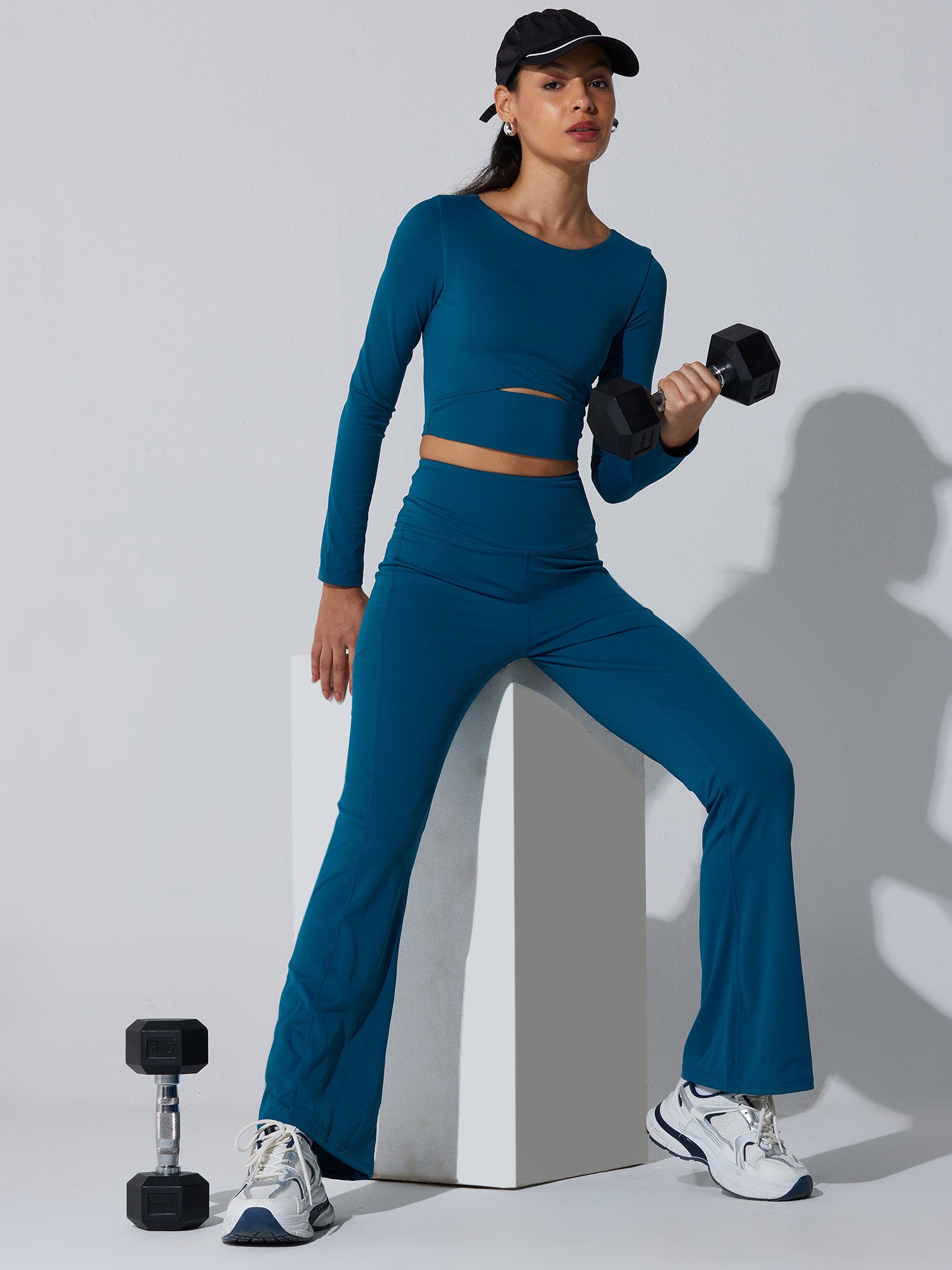 Blue All-Day Flex Flare Pants | Cava at Broadway