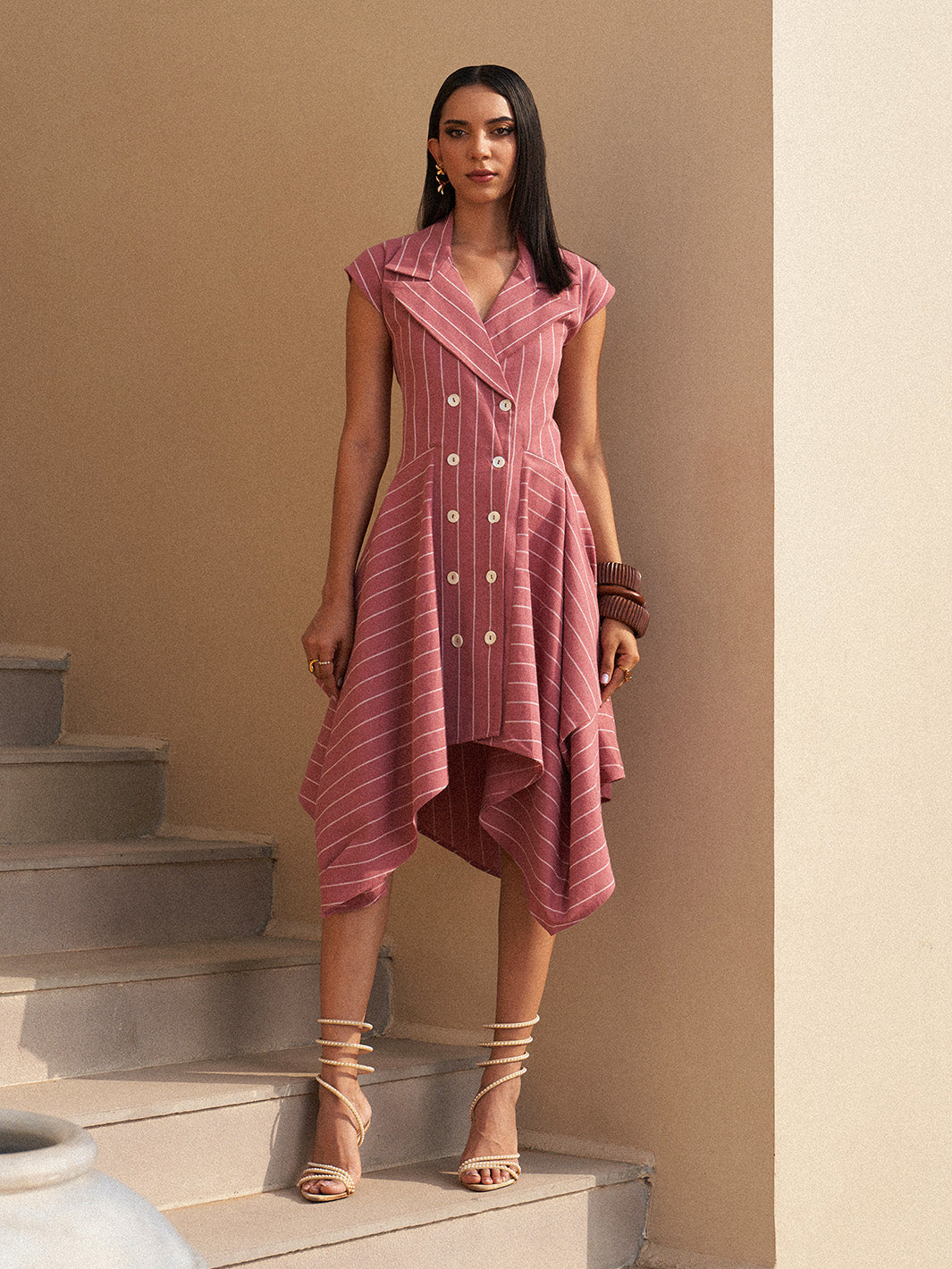 Sandstone Stripe Midi Dress