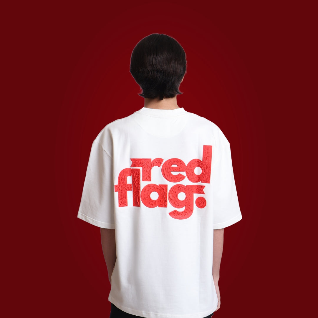 red flag. - korean oversized tshirt | sorta at Broadway