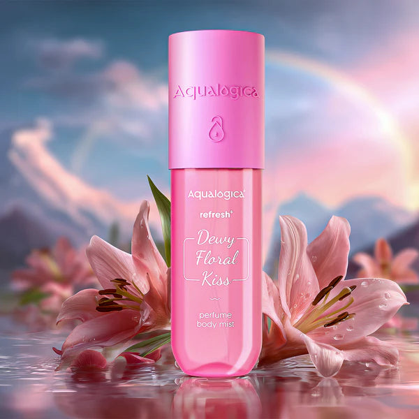 Refresh+ Dewy Floral Kiss Perfume Body Mist with Zemea & Hyaluronic Acid- 150 ml | Aqualogica at Broadway