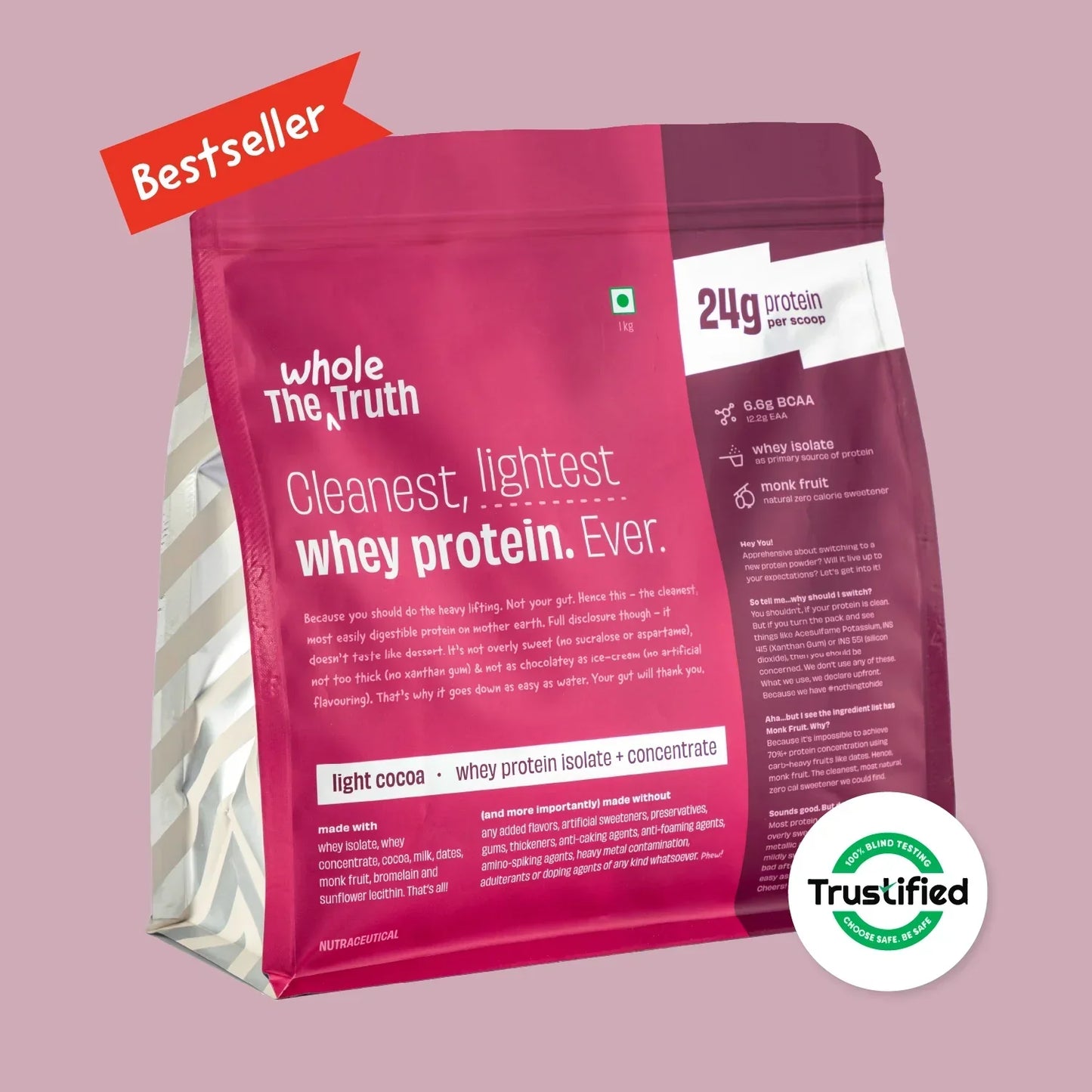 The Whole Truth 24g Whey Protein Isolate + Concentrate - 1kg | The Whole Truth Foods at Broadway