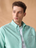 Green Regular Fit Solid Casual Shirt for Men (ADRON)