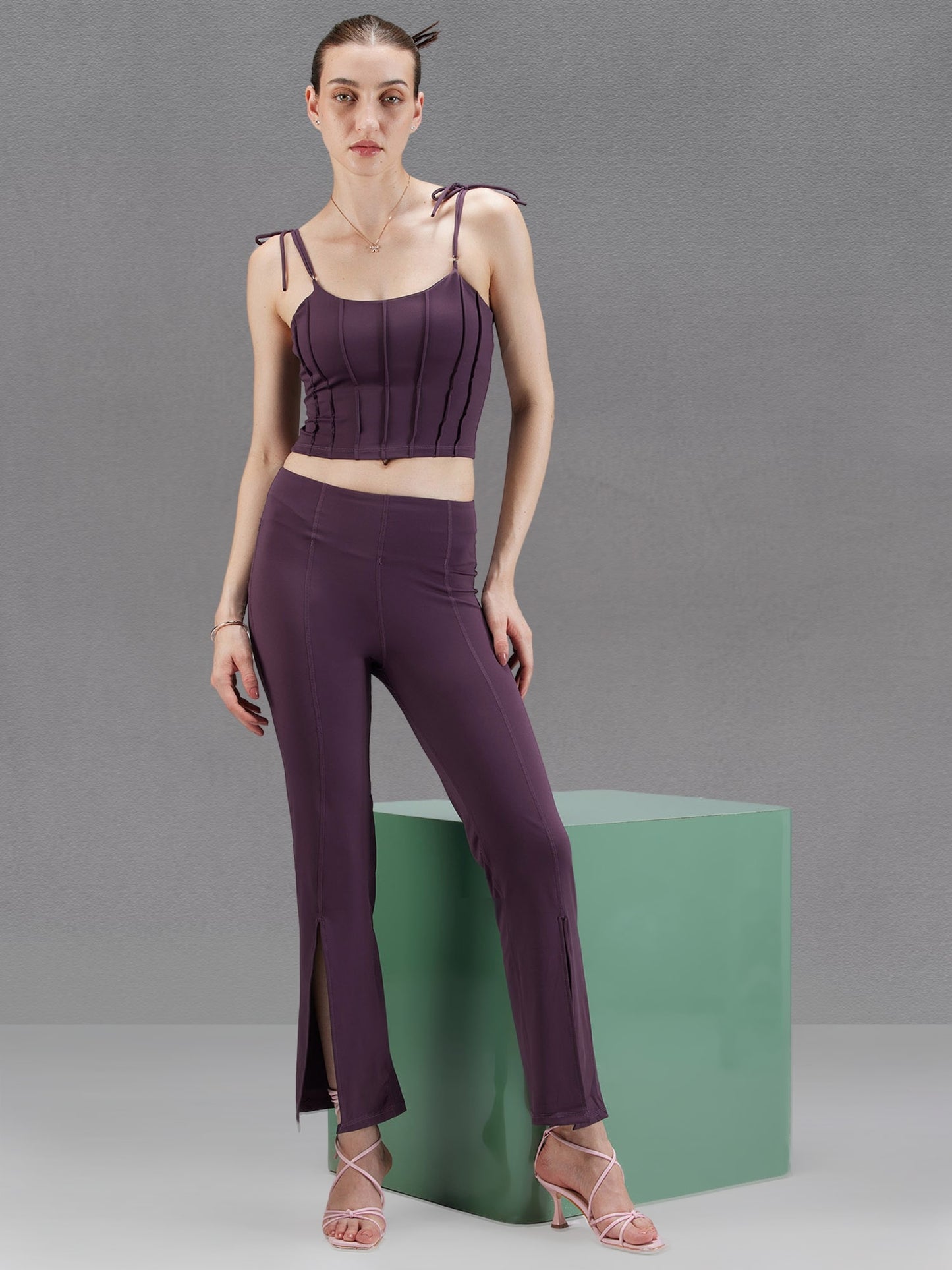 Grape Retro Flare Pants