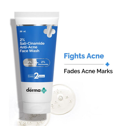 2% Sali-Cinamide Anti-Acne Face Wash with 2% Salicylic Acid & 2% Niacinamide - 80ml