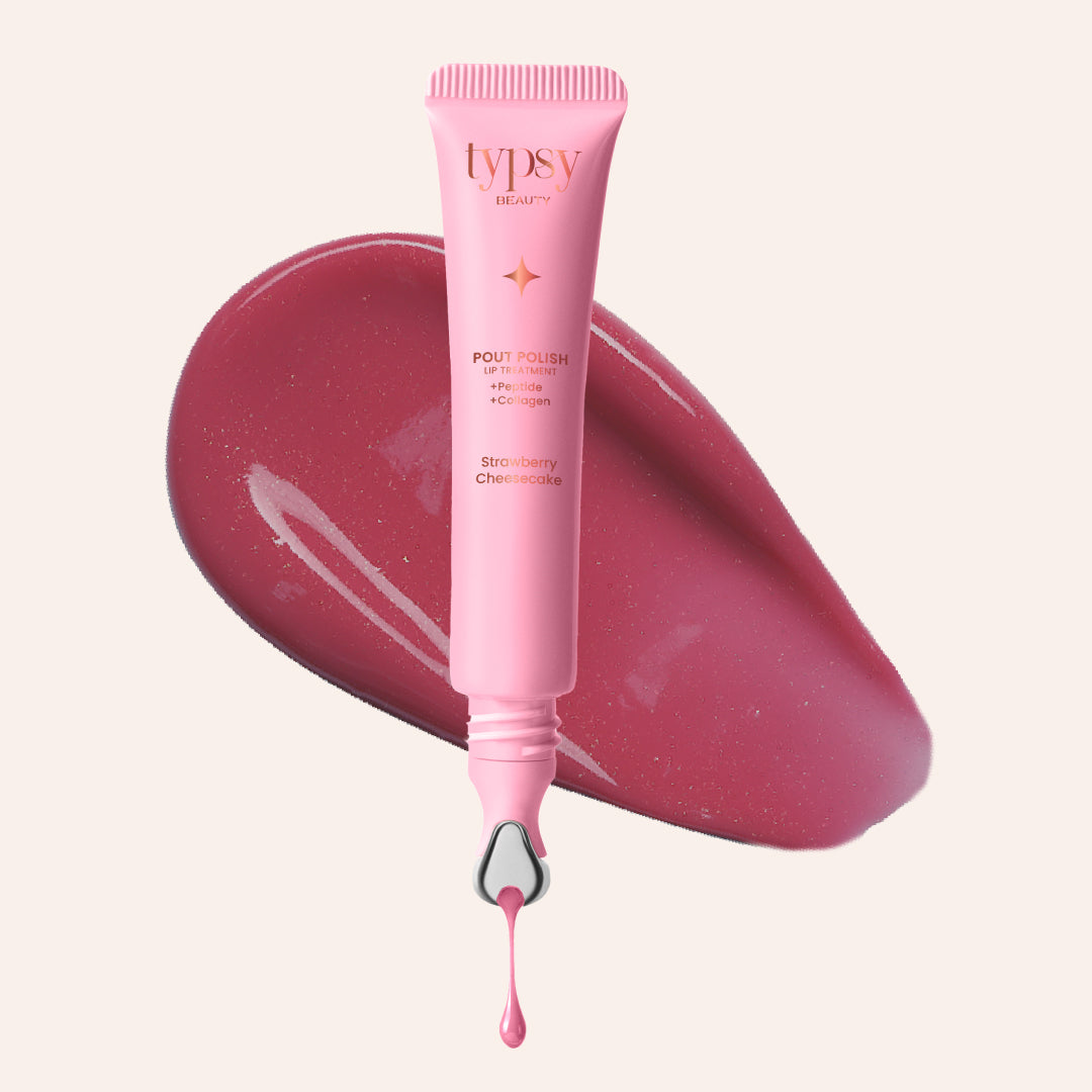 Pout Polish Lip Treatment Balm Shimmery Pink | Typsy at Broadway
