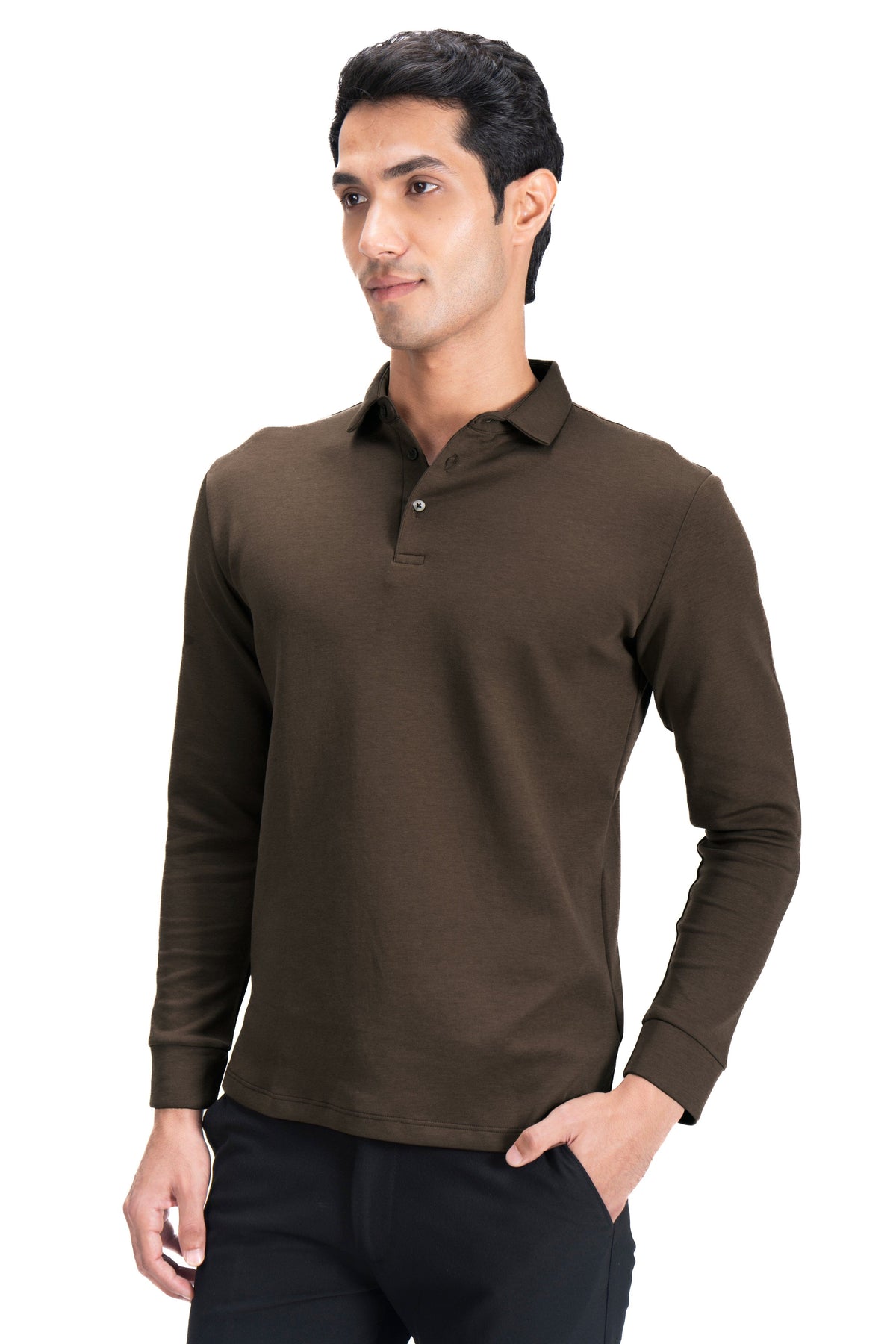 Legacy Polo Sweater - Chocolate Brown