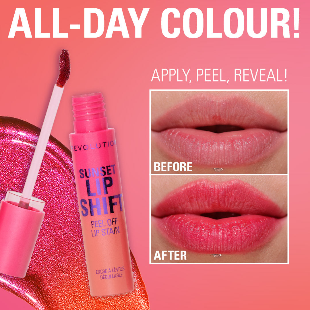 Sunset Lip Shift Peel Off Lip Stain - Flushed Pink | Makeup Revolution at Broadway
