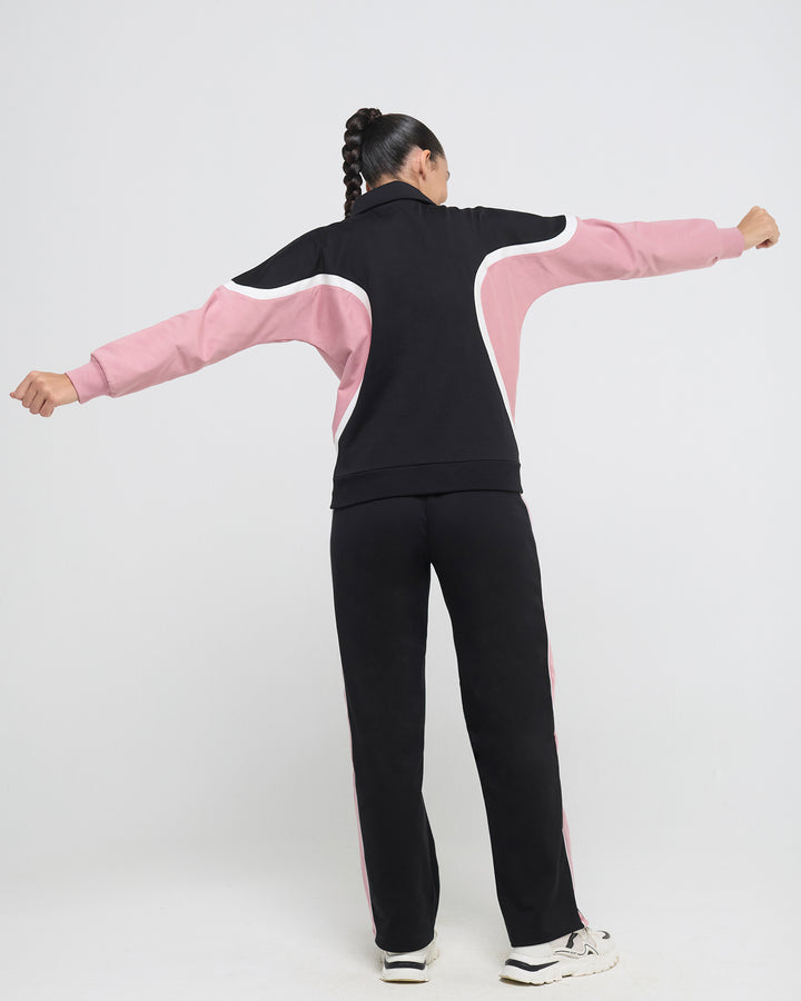 Wave Polo Neck Sweatshirt - 1/4th Zipper | Hunnit at Broadway