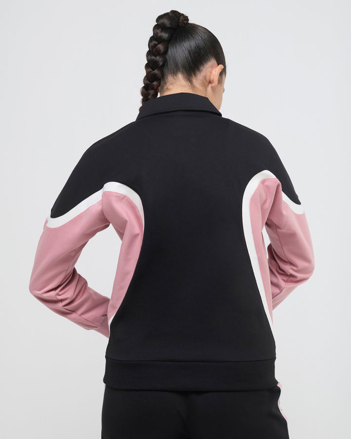 Wave Polo Neck Sweatshirt - 1/4th Zipper | Hunnit at Broadway