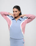 Wave Polo Neck Sweatshirt - 1/4th Zipper | Hunnit at Broadway