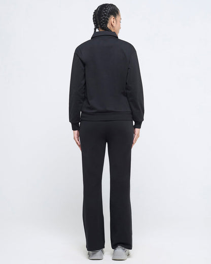Essential Polo Neck Sweatshirt - 1/4th Zipper | Hunnit at Broadway