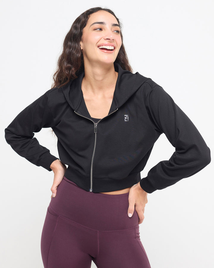 Essential Cropped Jacket | Hunnit at Broadway