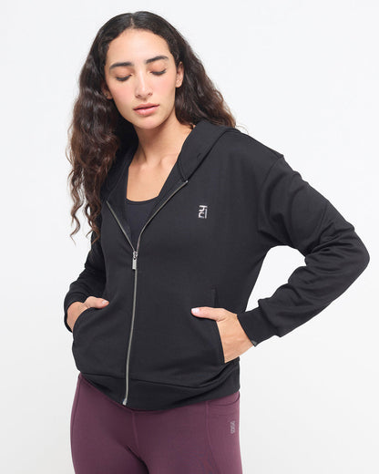 Essential Full Zipper Jacket | Hunnit at Broadway