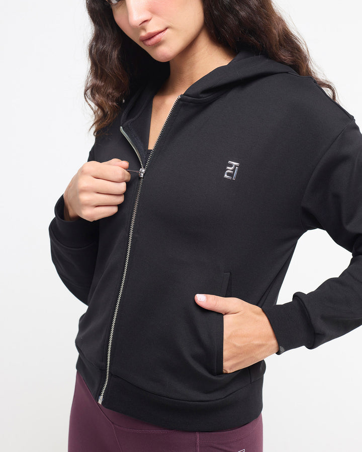 Essential Full Zipper Jacket | Hunnit at Broadway