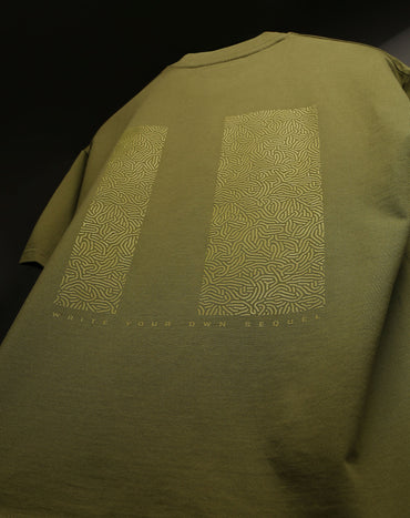 Olive Raasta Indie T-shirt with HD prints in soft French terry fabric