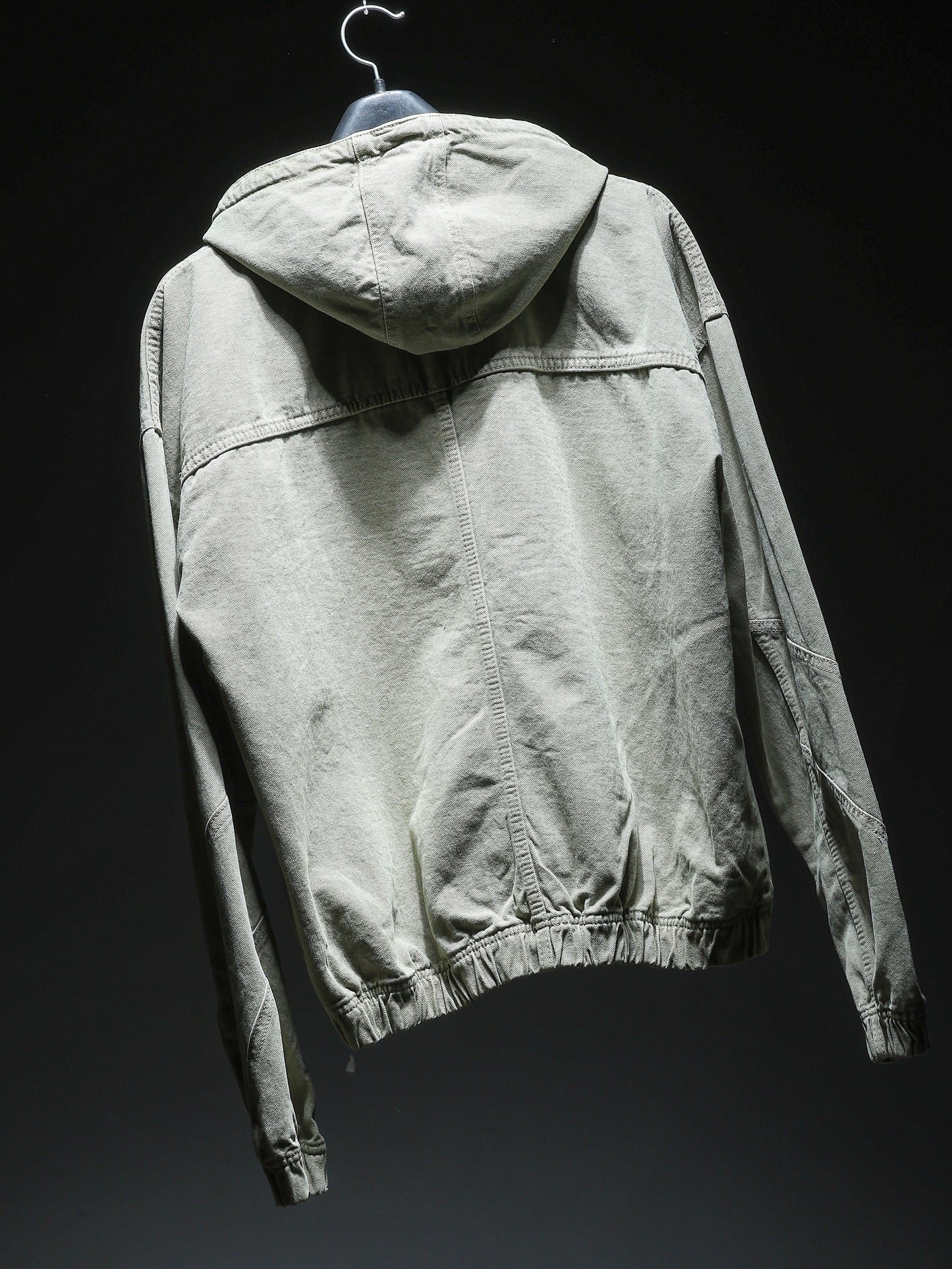 Olive Washed Denim Hoodie