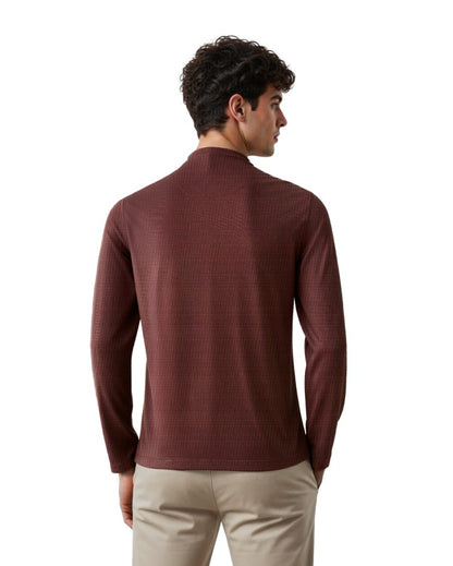The Lineage Textured Henley Coco Brown