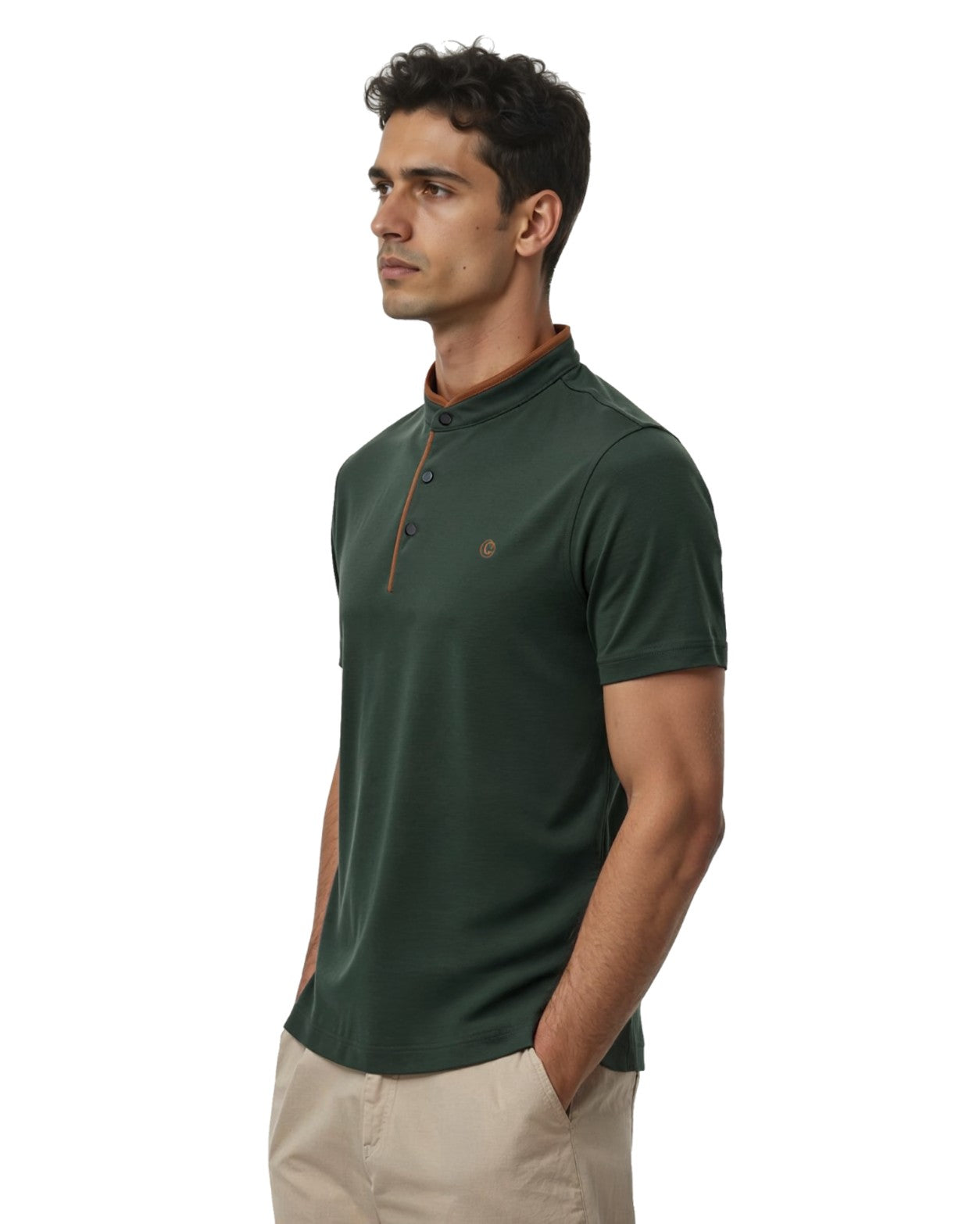 Terra Suede Green Mandarin Polo