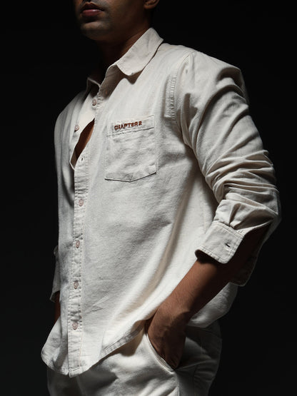 Off-White Linen-Cotton Shirt