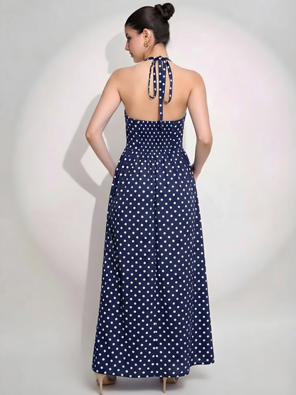 Halter Neck Cotton Maxi Dress