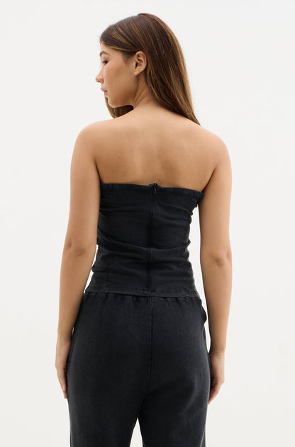 Black Wash Crop Tube