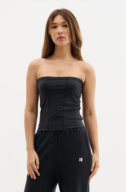 Black Wash Crop Tube