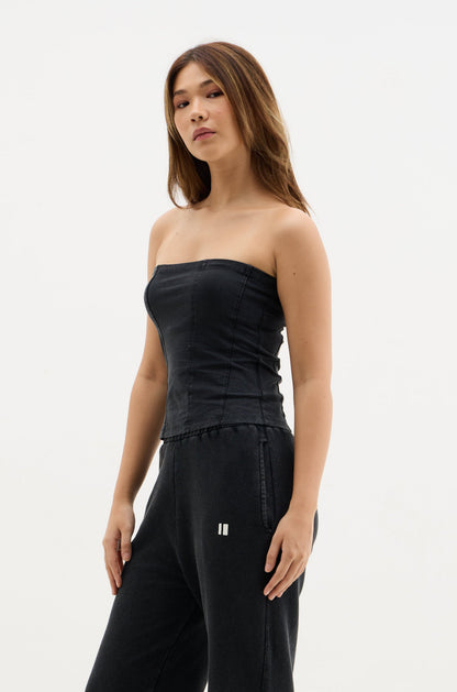 Black Wash Crop Tube
