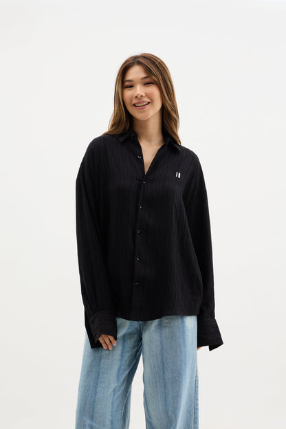 Black Raasta Striped Shirt