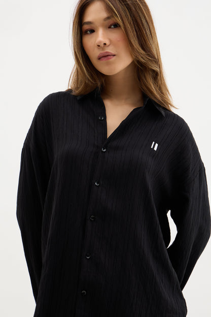 Black Raasta Striped Shirt