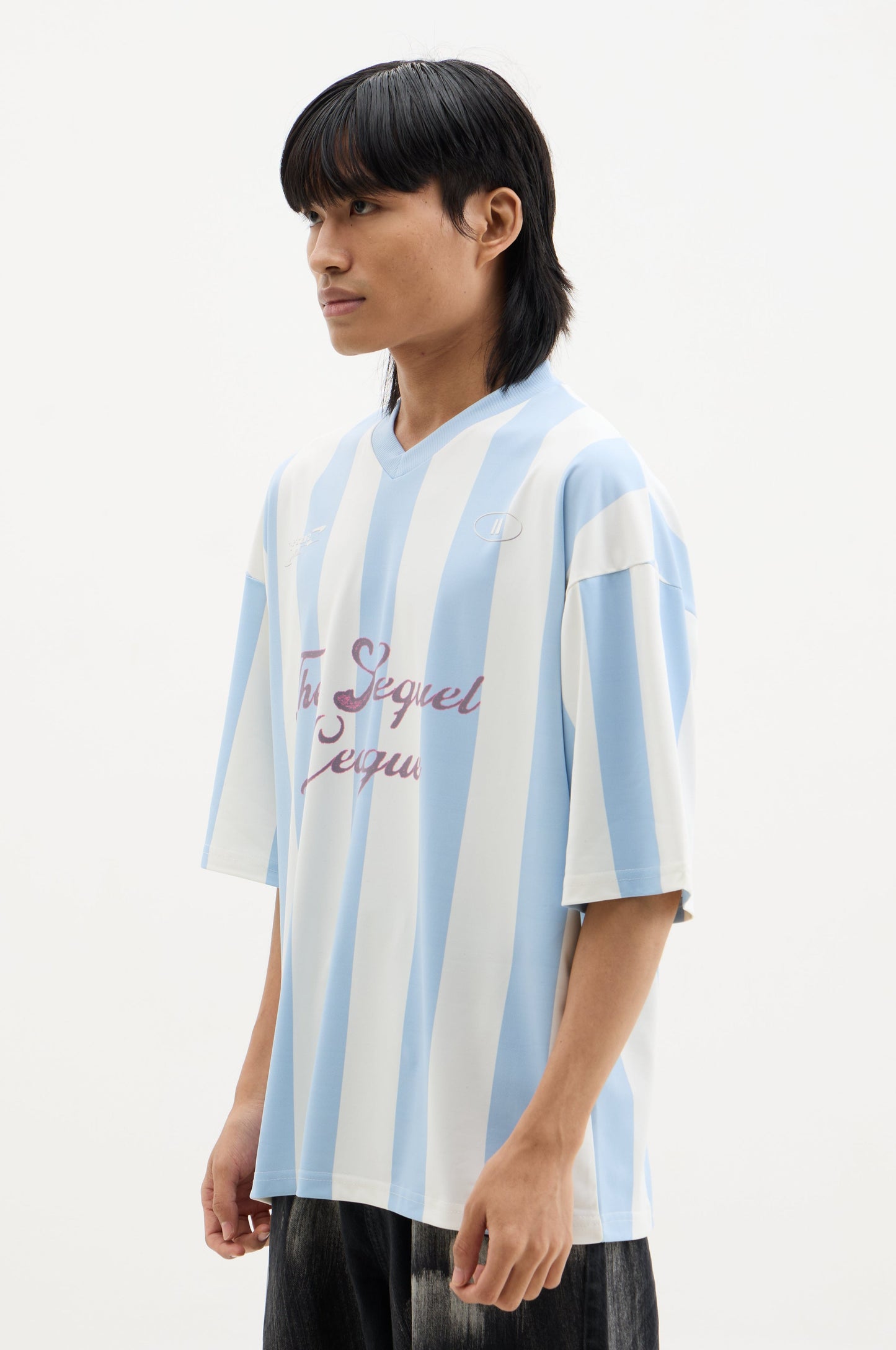 White and Blue Striped Jersey