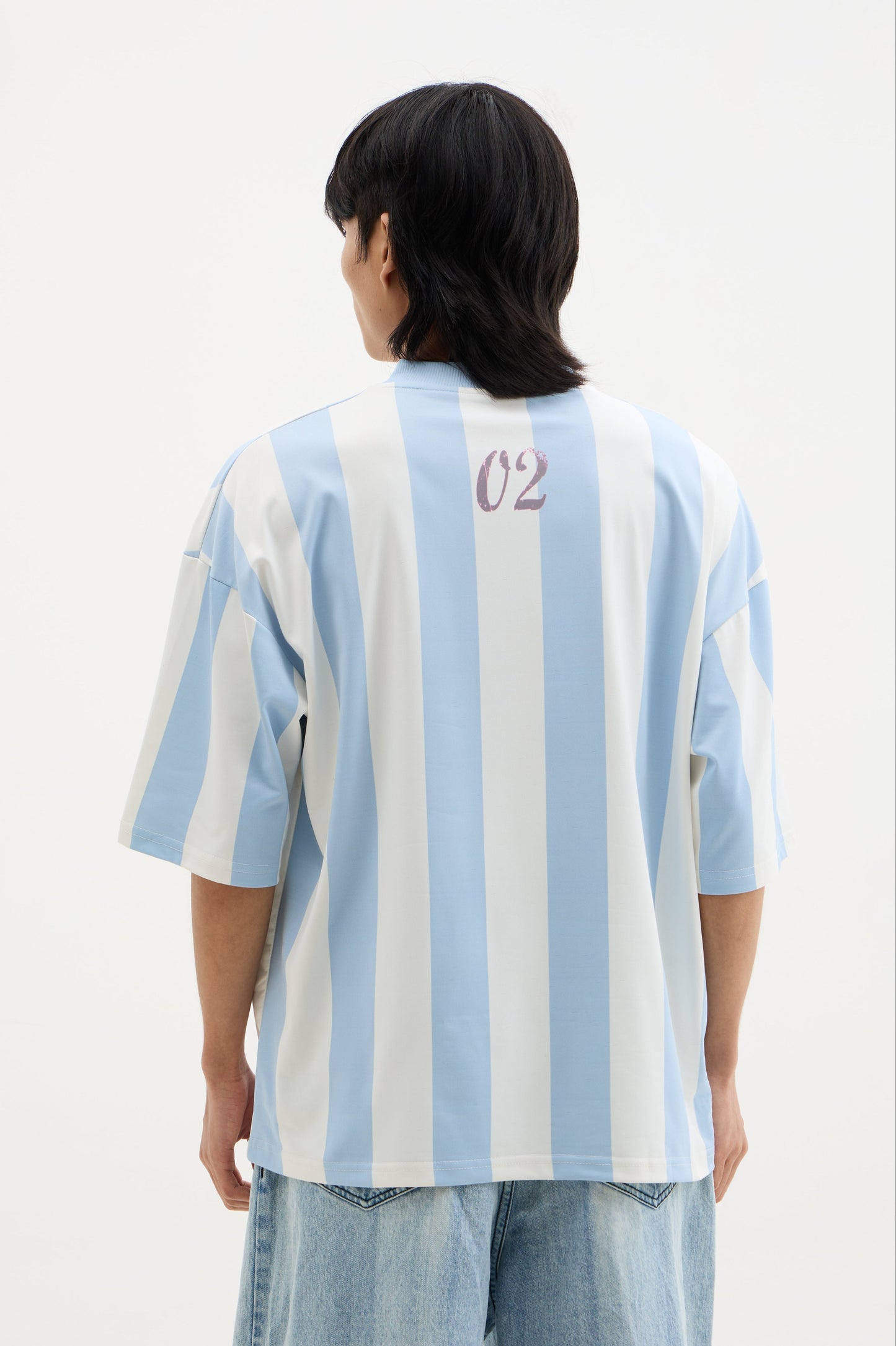 White and Blue Striped Jersey