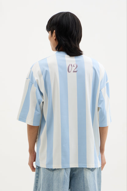 White and Blue Striped Jersey