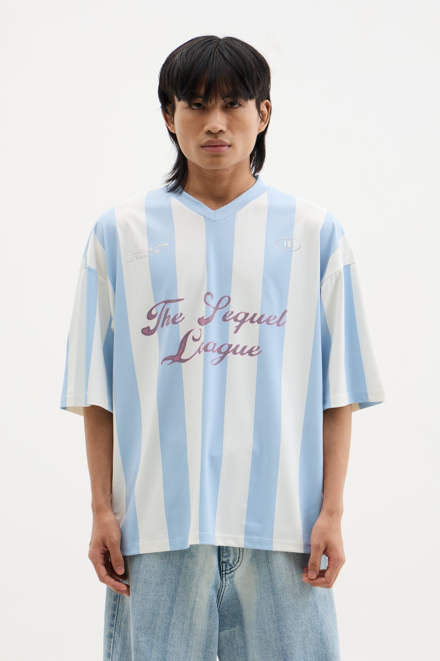 White and Blue Striped Jersey