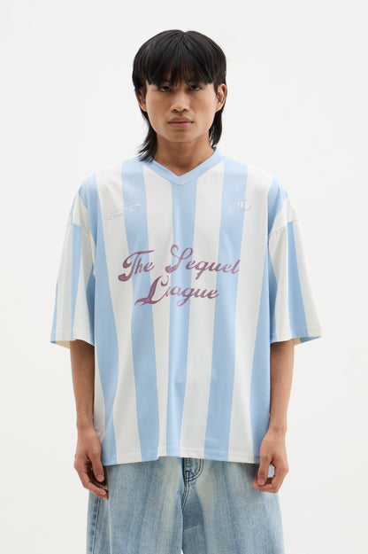 White and Blue Striped Jersey